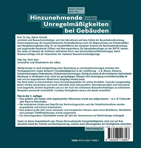 Hinzunehmende Unregelmäßigkeiten bei Gebäuden: Typische Erscheinungsbilder ― Beurteilungskriterien ― Grenzwerte